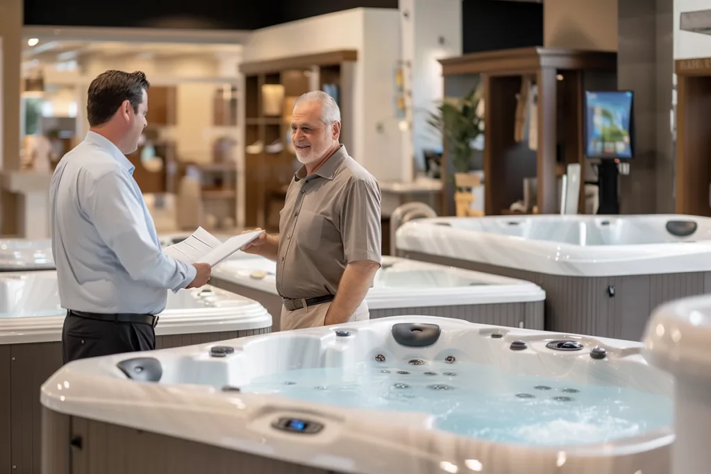 Rivenditore Joyee spa con cliente - piscine idromassaggio da esterno